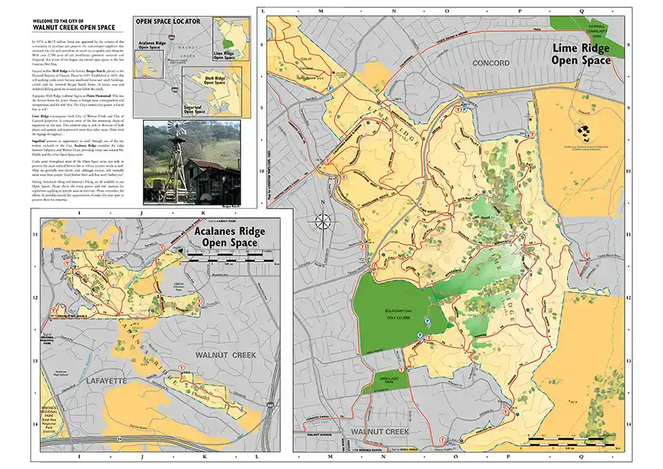 Walnut Creek Open Space Map Walnut Creek Open Space Map